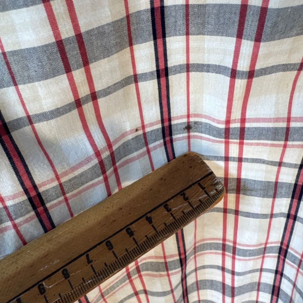 King Size Mens White Red Plaid Dad Core Short Sleeve Button Down Shirt Size 3XLg - Picture 6 of 10